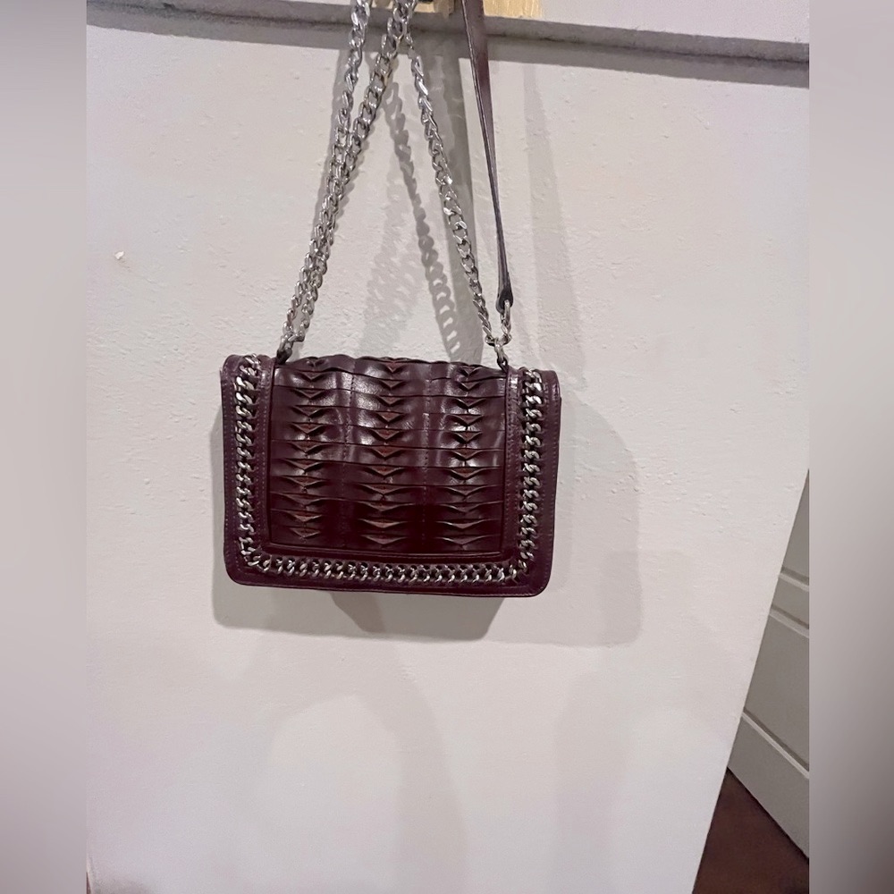 Beautiful Real Leather Double Chain Shoulder Bag